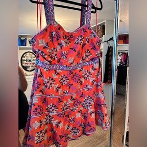 Anthropologie Embroidered Mini Dress, Size 14